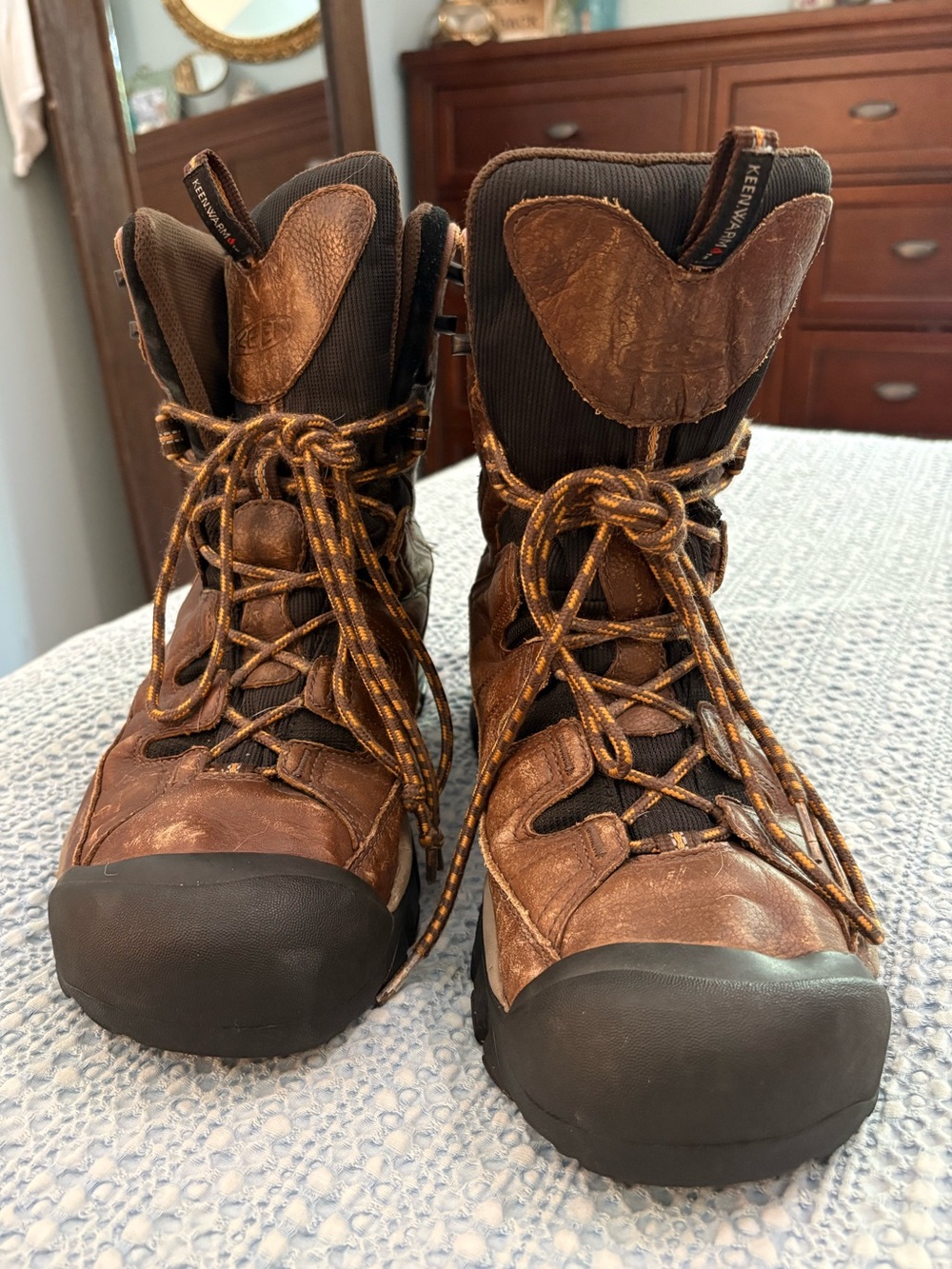 Keen Men’s Targhee II Mid Waterproof Hiking Work Enter Boots Brown sz 9.5